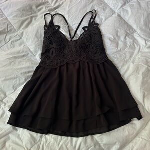 Black Lace Overlay Camisole